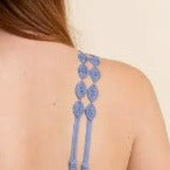 Blue Boho Eye Lace Applique Bralette - Picture 4 of 4